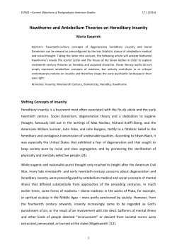 Hawthorne and Antebellum Theories on Hereditary Insanity