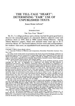 The Tell-Tale &ldquo;Heart&rdquo;: Determining &ldquo;Fair&rdquo; Use of Unpublished Texts