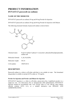 PRODUCT INFORMATION DYNASTAT parecoxib (as sodium)