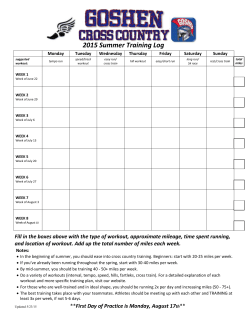 Cross Country Summer Running Log