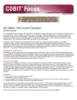 ISO 38500&mdash;Why Another Standard?