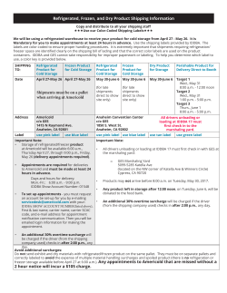 Refrigerated, Frozen, and Dry Product Shipping Information 2 hour