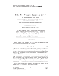 On the Time-Frequency Detection of Chirps