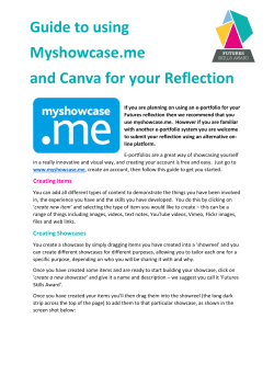 Using On-line Portfolios and Canva for your Futures Submission