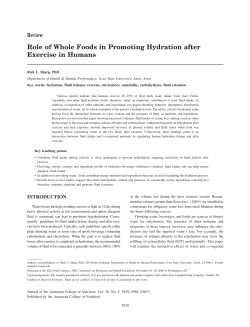 Role of Whole Foods in Promoting Hydration after Exercise in Humans