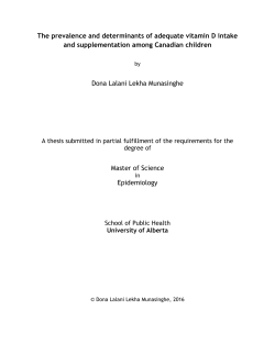 The prevalence and determinants of adequate vitamin D intake and