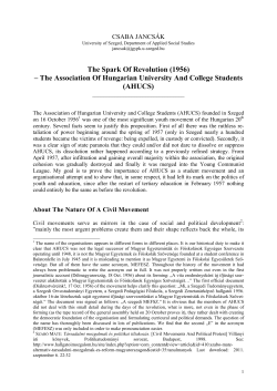 Jancsak The Spark Of Revolution 1956 AHUCS