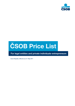 ČSOB price list for legal entities and private individuals