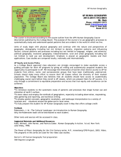 AP Human Geography - School Webmasters