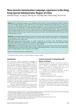 Mass measles immunization campaign: experience in the Hong
