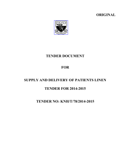 original tender document for supply and delivery of patients linen