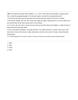 1/59. Five sentences are given below, labelled 1, 2, 3, 4 and 5. They