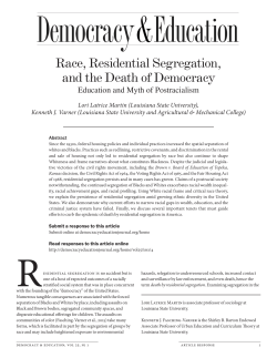 Race, Residential Segregation, and the Death of Democracy