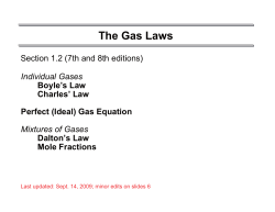 Lecture 2 - Gas Laws