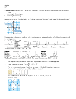 Algebra 2 147 A turning point of the graph of a polynomial function is