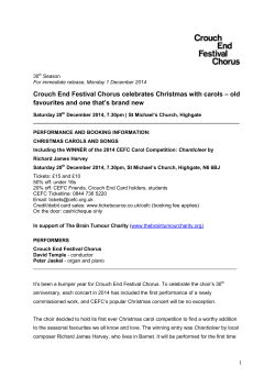 Crouch End Festival Chorus celebrates Christmas with carols &ndash; old