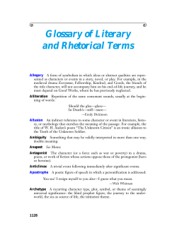 Glossary of Literary and Rhetorical Terms