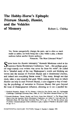 The Hobby-Horse`s Epitaph: Tristram Shandy , Hamlet, and the