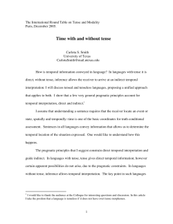 Time with and without tense