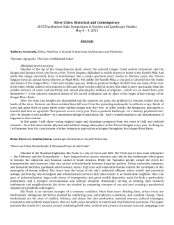 River Cities: Historical and Contemporary 2015 Dumbarton Oaks