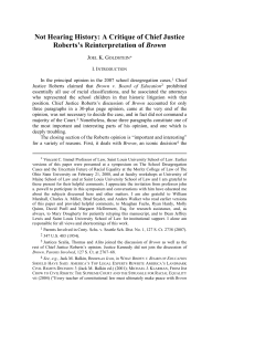 Not Hearing History: A Critique of Chief Justice Roberts`s