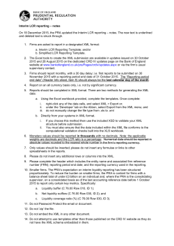 Interim LCR reporting notes