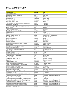 puma se factory list