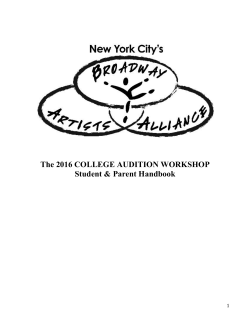 2016 COLLEGE AUDITION WORKSHOP handbook final