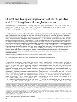 Clinical and biological implications of CD133-positive and