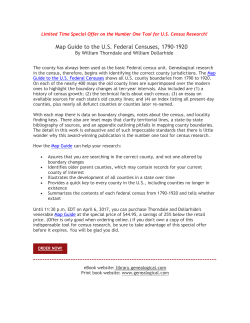 Map Guide to the U.S. Federal Censuses, 1790-1920