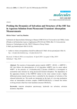 Probing the Dynamics of Solvation and Structure of the OH
