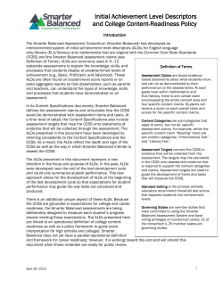 Achievement Level Descriptors - Smarter Balanced Assessment