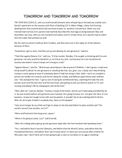 TOMORROW AND TOMORROW AND TOMORROW