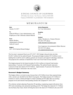 Judicial Council of California 2017-18 Budget