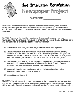 Newspaper Project - St. Luke Parish School