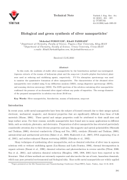 Biological and green synthesis of silver nanoparticles