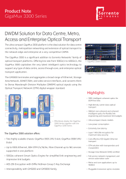 DWDM Solution for Data Centre, Metro, Access and Enterprise