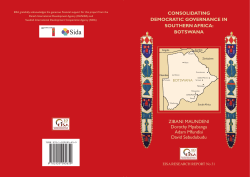 Consolidating Democratic Governance in Southern Africa: Botswana
