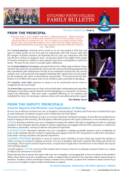 from the principal from the deputy principals