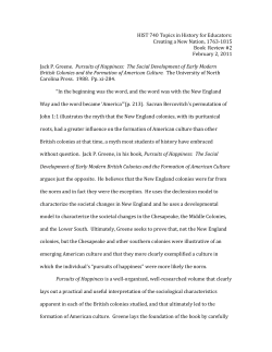 HIST 740 Topics in History for Educators: Creating a New Nation