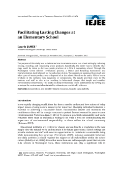 Facilitating Lasting Changes at an Elementary School