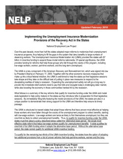 Implementing the Unemployment Insurance Modernization
