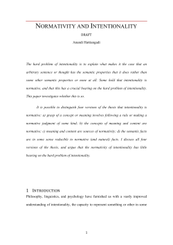 NORMATIVITY AND INTENTIONALITY