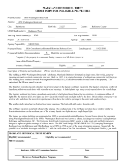 Short Form for Ineligible Properties