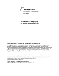 AP&reg; Human Geography 2008 Scoring Guidelines - AP Central