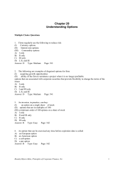 Brealey. Myers. Allen Chapter 20 Test