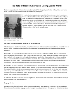 The Role of Native American`s During World War II