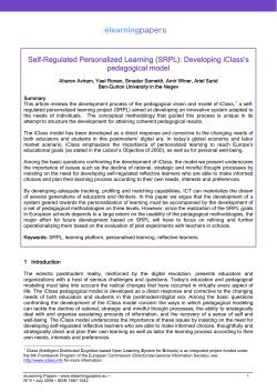 Self-Regulated Personalized Learning