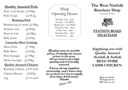 The West Norfolk Butchers Shop Shop Opening Hours