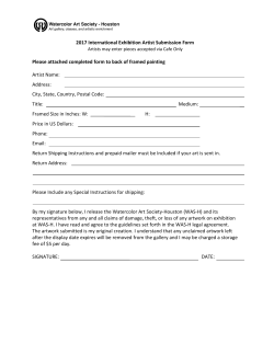 2017 International Exhibition Artist Submission Form Please